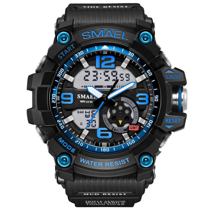 Reloj Digital SMAEL 1617B para hombre, relojes deportivos de cuarzo súper geniales para hombre, reloj de pulsera militar LED de marca de lujo para hombre xfcs