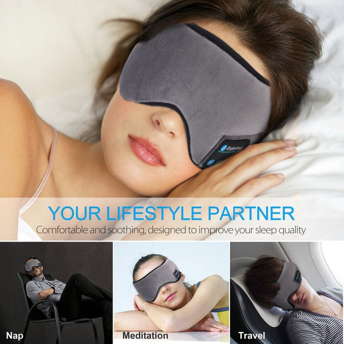 eThings Wireless Stereo Bluetooth Earphone Sleep Mask Phone Headband Sleep Soft Earphones Sleeping Eye Mask Music Headset - eZthings USA WE SORT ALL THE CRAZIEST GADGETS, GIZMOS, TOYS & TECHNOLOGY, SO YOU DON'T HAVE TO.