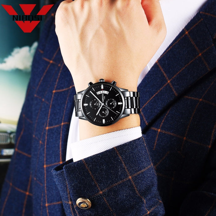 Relojes NIBOSI Relogio Masculino para hombre, relojes de lujo de marca famosa, reloj de vestir informal a la moda para hombre, relojes de pulsera militares de cuarzo Saat 