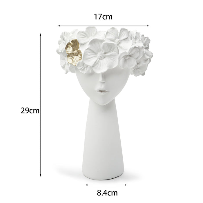 White flowerpot home resin ornaments