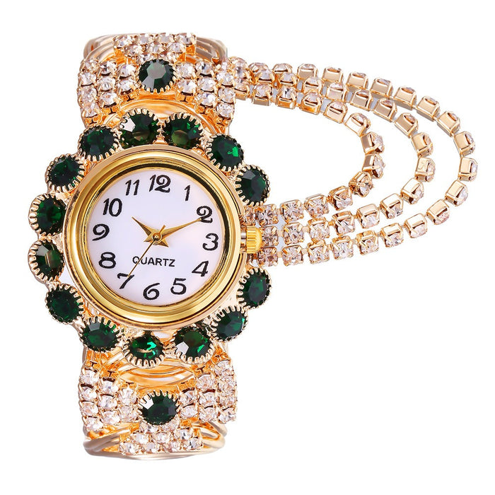 Reloj de mujer de nueva tendencia y moda con reloj de pulsera femenino de cuarzo digital con incrustaciones de diamantes