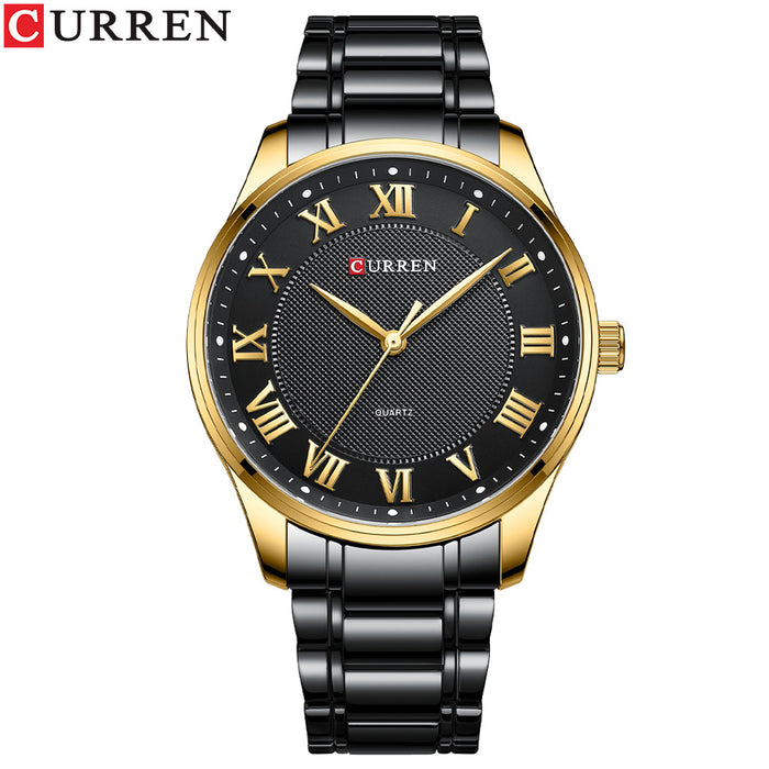 Men's Watch Business Steel Band Watch Fashion Casual Quartz Watch