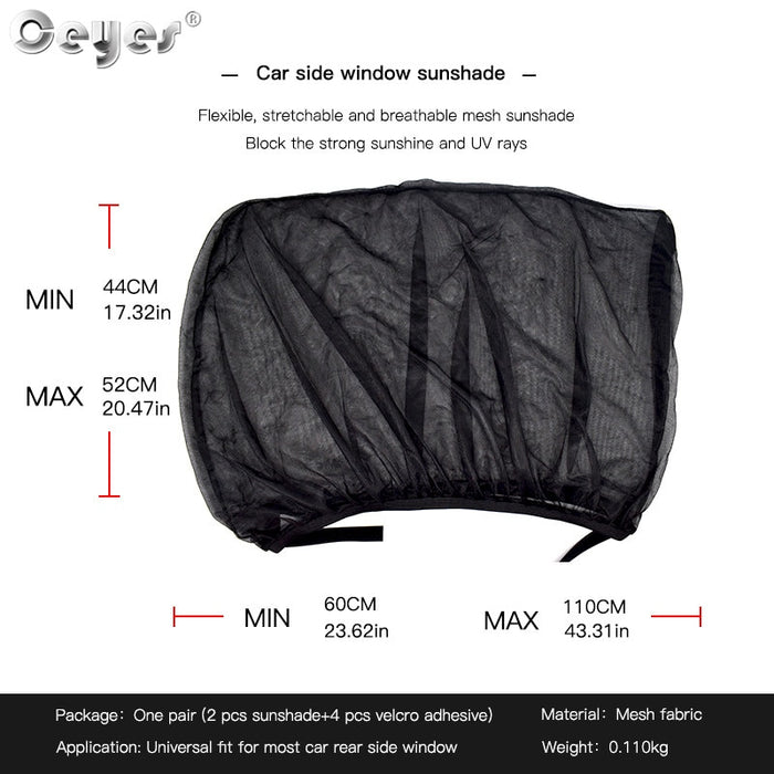 Ceyes 2 uds accesorios de estilo de coche parasol Auto protección UV cortina ventana lateral parasol malla visera protección películas para ventanas 