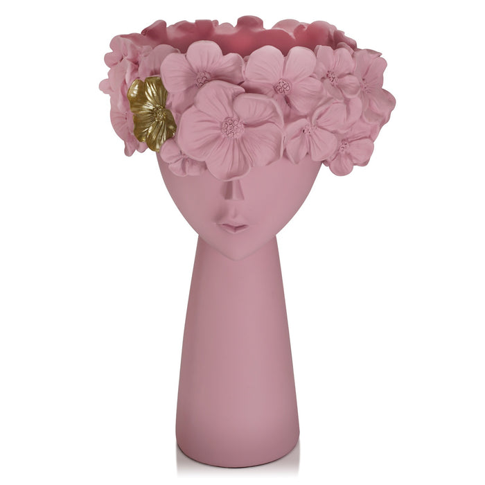 Pink flowerpot home resin ornaments