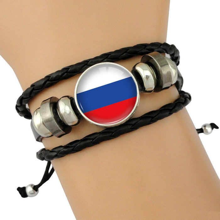 Country Flags Leather Bracelets