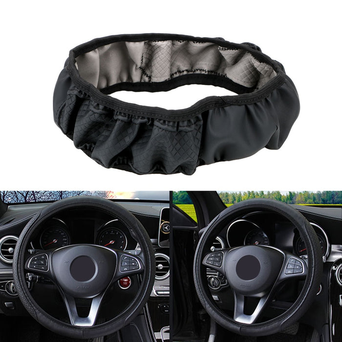 FORAUTO protector para volante de coche antideslizante protector para volante de coche Universal estampado de cuero estilo de coche 