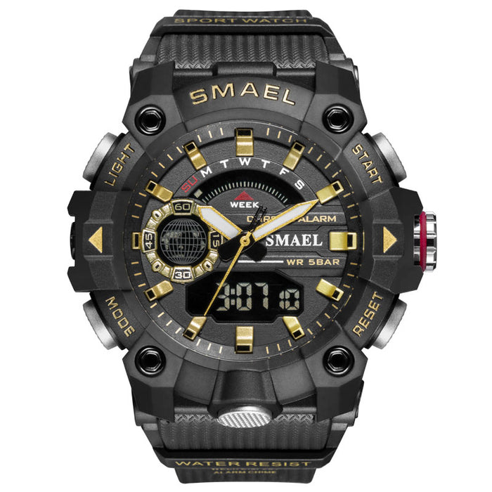 SMAEL 8040 Military Watches Men Sport Watch New 50M Waterproof Wristwatch Stopwatch Alarm LED Light Digital Watches 8040 Men's Sports Watch