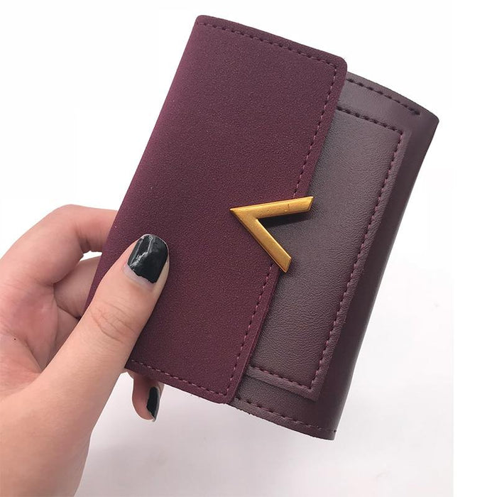 Matte Leather Small Women Wallet Luxury Brand Famous Mini Womens Wallets And Purses Short Female Coin Purse Credit Card Holder