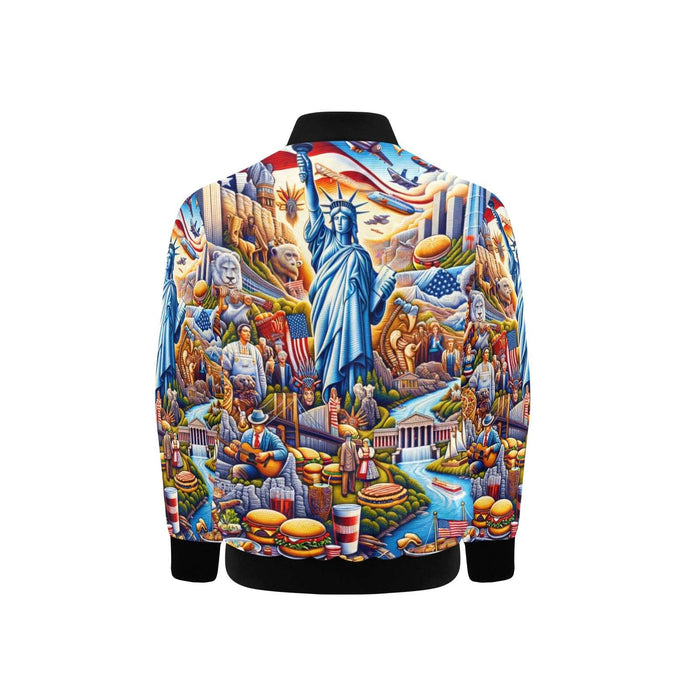 Freedom NYC Liberty Dream USA Kids' Bomber Jacket with Pockets (H40)