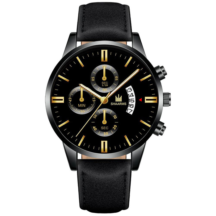 Reloj Masculino, relojes deportivos a la moda para hombre, caja de acero inoxidable, Reloj con correa de cuero, Reloj de pulsera de cuarzo para negocios, Reloj Homb 