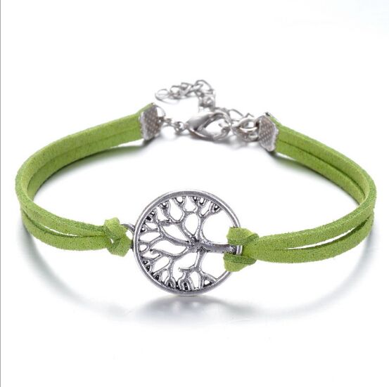 1pcs infinity handmade bracelet Vintage tree Charms Infinity Bangles Leather Bracelet