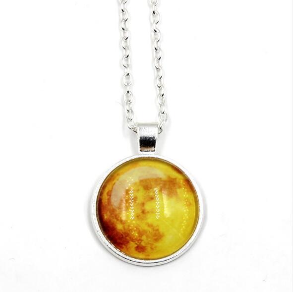 Glowing Jewelry Full Moon Necklace Handmade Glass Dome Lunar Eclipse Necklace Glow in the dark Pendant Jewelry