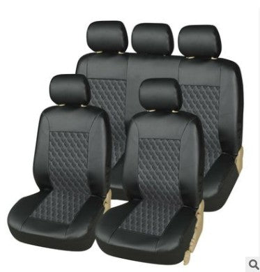 Funda de asiento de coche de cuero PU, comercio exterior, cuero artificial, asiento universal negro, deseo nuevo, cuero bordado acolchado