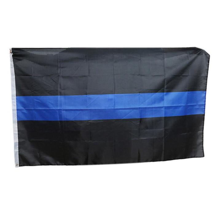 90*150cm USA Police Flags Thin American National Banner White And Blue Stars Printed Strip with Brass Grommets