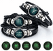 12 Constellation Luminous Bracelet Men Leather Bracelet Charm Bracelets for Men Boys Women Girl Jewelry Accessories Gifts