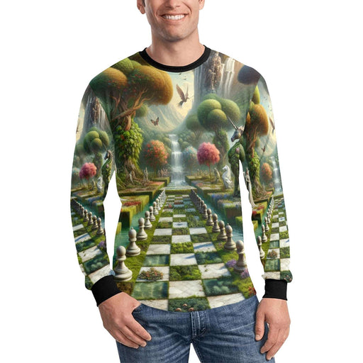 The sophistication of the Garden of Chess Fan Club Men's Long Sleeve T-shirt (ModelT51)