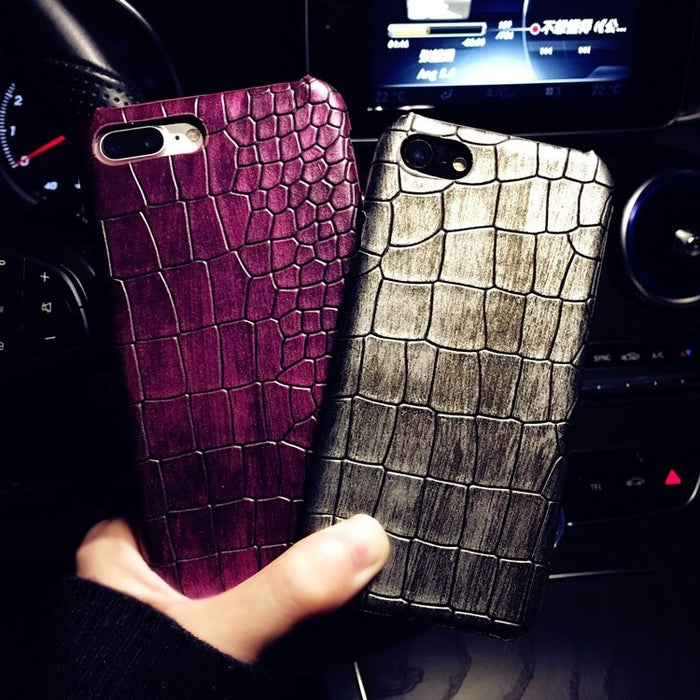 Funda de teléfono de cocodrilo 3D para iPhone 8 XS XS 7Plus Funda de cuero genial