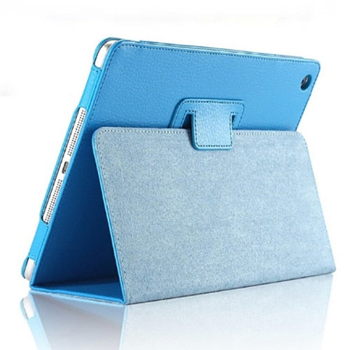 For Apple ipad 2 3 4 Case Auto Flip Litchi PU Leather Cover For New ipad 2 ipad 4 Smart Stand Holder Folio Case