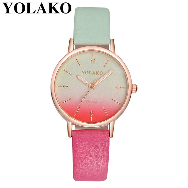 Reloj de cuarzo de cuero de marca para mujer, reloj de pulsera a la moda para mujer, reloj femenino masculino W50 