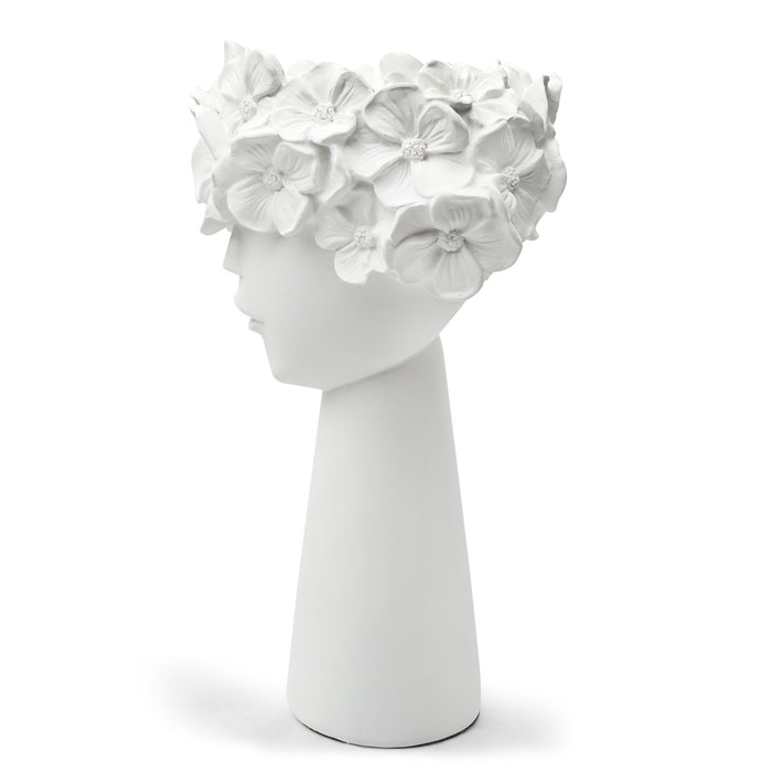 White flowerpot home resin ornaments