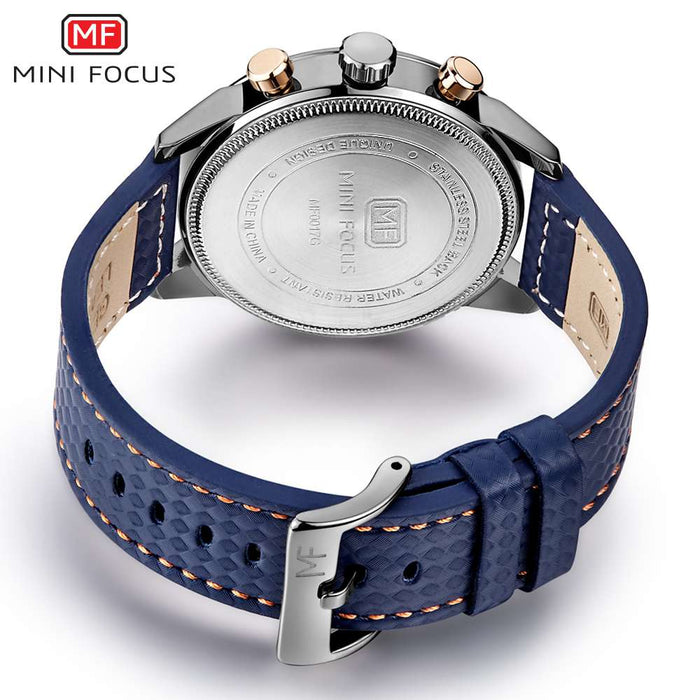 Relojes MF0017G de lujo para hombre, marca MINI FOCUS, reloj de cuero de moda de cuarzo, cronógrafo para hombre, reloj de pulsera para hombre, reloj masculino