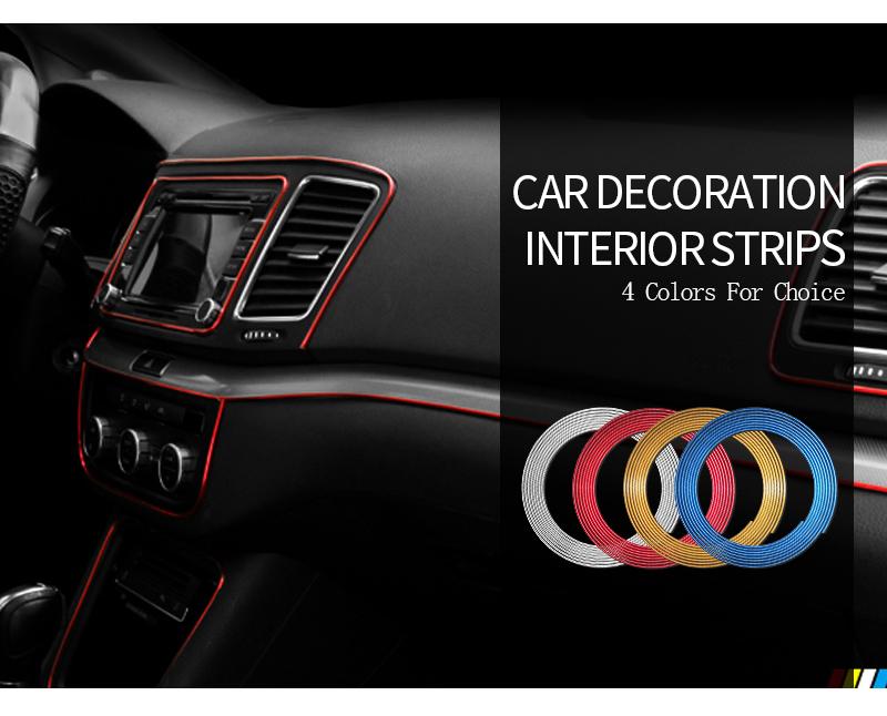 5M Car Styling Interior Decoration Strips Moulding Trim Dashboard Door Edge Universal For Cars Auto Accessories In Car-styling