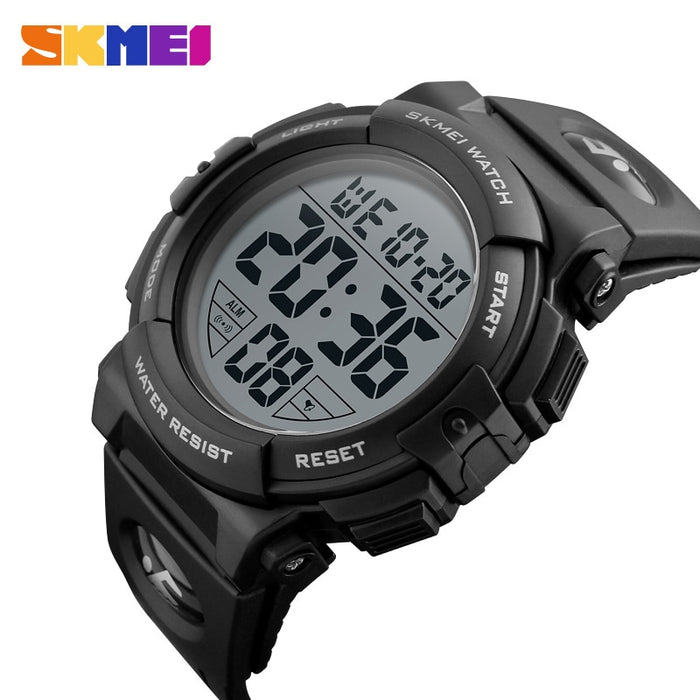 Reloj SKMEI 1258 Chrono para hombre, reloj deportivo de marca de lujo, reloj de pulsera electrónico Digital para hombre, relojes impermeables de 50M para hombre 1258