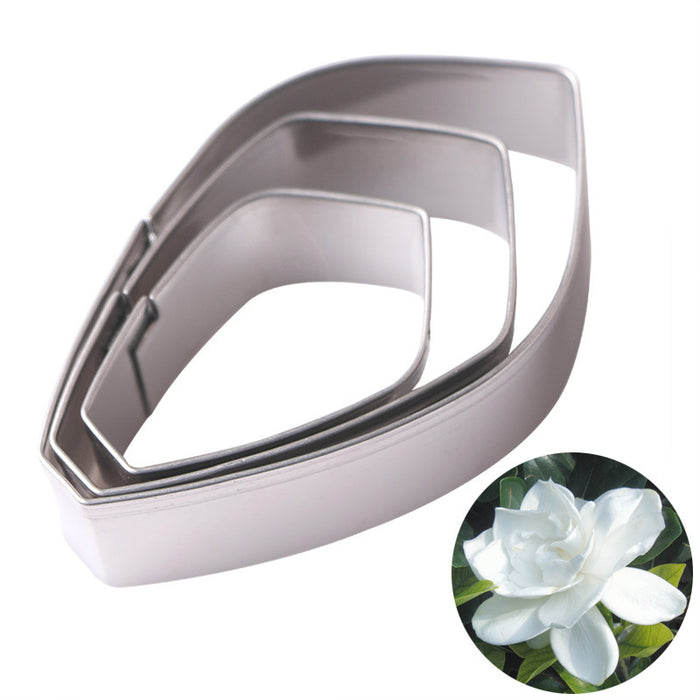 Stainless Steel 3-Piece Biscuit Mold Star Petal-Shaped Baking Mold DIY Handmade Baking Utensils Carnation Shape