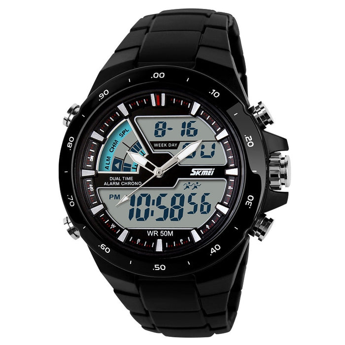 Reloj deportivo SKMEI 1016, reloj despertador informal a la moda para hombre, reloj de pulsera con pantalla Dual militar resistente al agua, reloj Masculino 