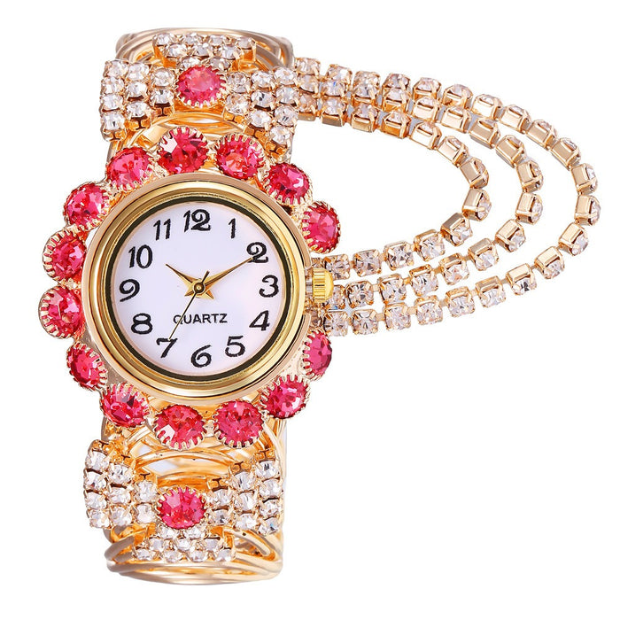 New trend and fashion women's watch with diamond inlaid digital quartz female bracelet watch