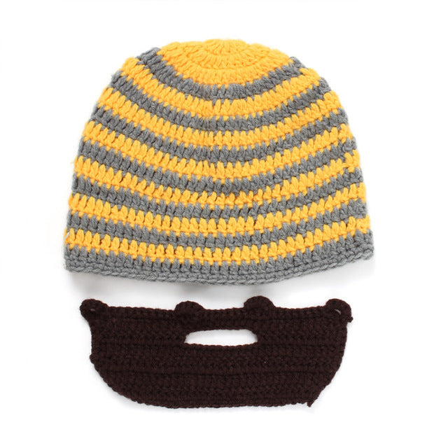 Gorro creativo de invierno cálido hecho a mano de punto con barba de ganchillo máscara para bicicleta gorro de esquí sombreros divertidos regalo de Navidad gorros Unisex para Festival