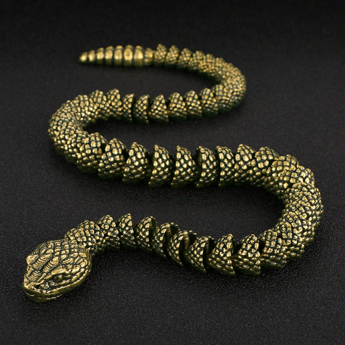 Antique Cobra Copper Ornaments Antique Old 3D Live Snake Showroom Decoration Rattlesnake Crafts