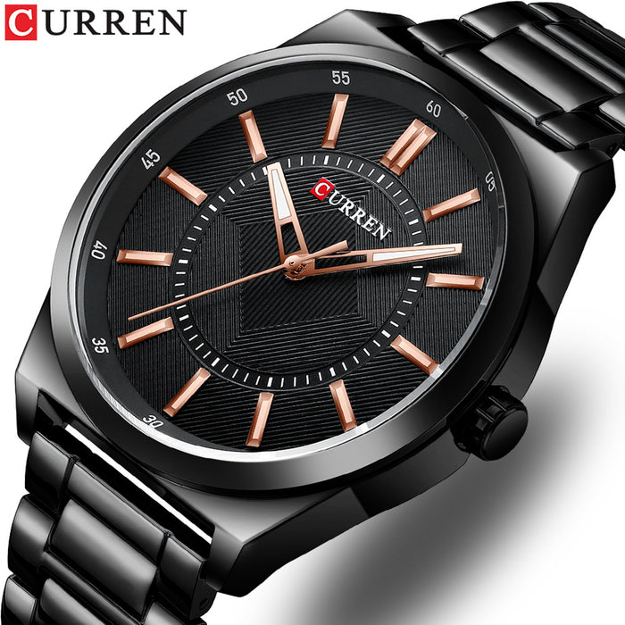 Reloj para Hombre Reloj de Cuarzo Reloj con Banda de Acero Reloj para Hombre de Negocios a la Moda