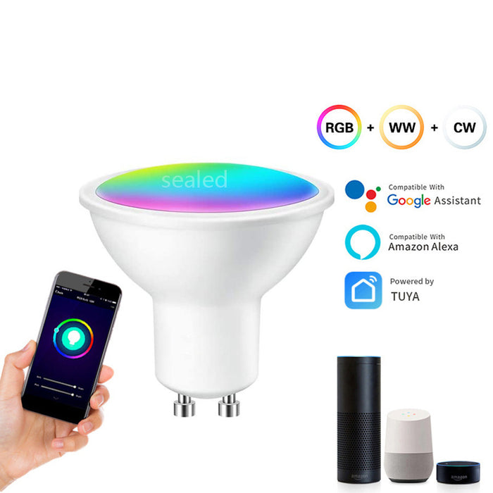 eThings WIFI Smart Spotlight GU10 RGBCW Mobile Phone APP Dimming And Color Matching Support Alexa Speaker Control - eZthings USA WE SORT ALL THE CRAZIEST GADGETS, GIZMOS, TOYS & TECHNOLOGY, SO YOU DON'T HAVE TO.