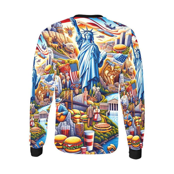 All American Freedom NYC Liberty Dream USA Souvenir  Men's Long Sleeve T-shirt(ModelT51)