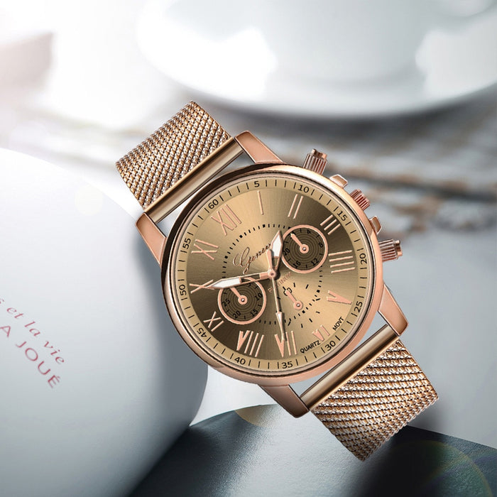 Relojes de mujer de lujo elegantes de cuarzo deportivos militares de acero inoxidable con esfera de cuero reloj de pulsera montre femme marca de lujo 2019 