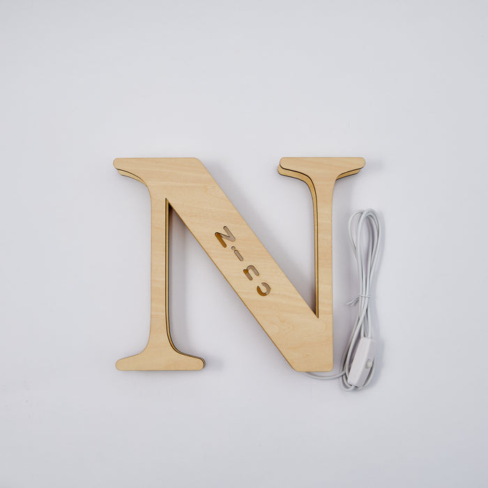 Lámpara de letras de madera personalizada, nombre personalizado, luces nocturnas del alfabeto, 19CM