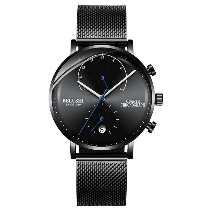 Quartz Watch Men Watches Modern Chronograph Men Watch Leather Strap Watches Man Imitation Luxury Belushi Men'S Sports Watch