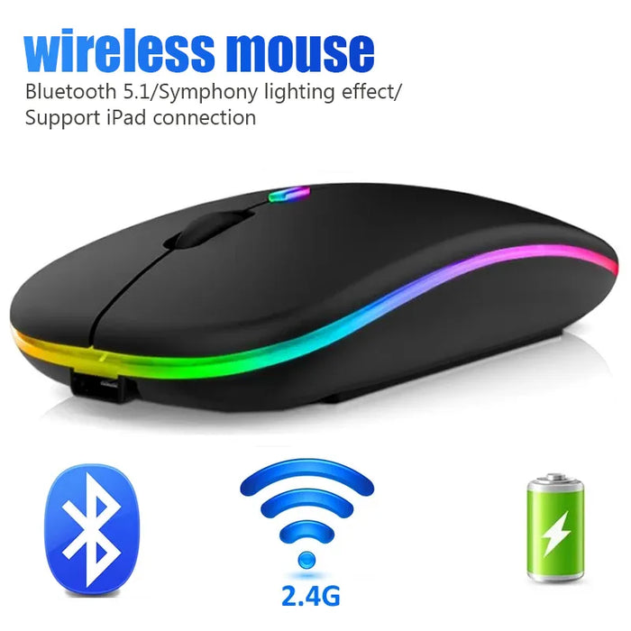 eThings Wireless Mouse For Laptop PC Bluetooth RGB Rechargeable Mouses Wireless Computer Silent Mice LED Backlit Ergonomic Gaming Mouse - eZthings USA WE SORT ALL THE CRAZIEST GADGETS, GIZMOS, TOYS & TECHNOLOGY, SO YOU DON'T HAVE TO.