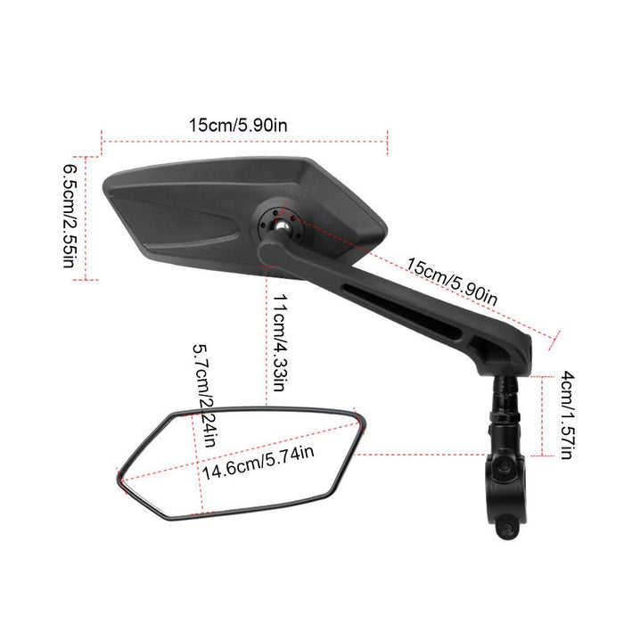 Rearview mirror electric car flat mirror 360 degree adjustable reflector reversing mirror riding accessories