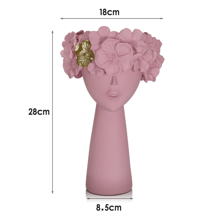 Pink flowerpot home resin ornaments