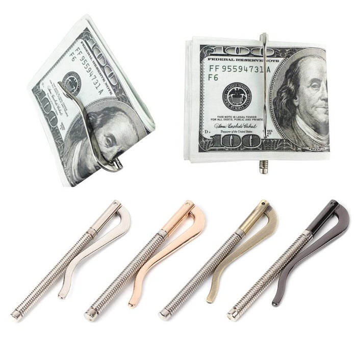 Unisex Metal Bifold Money Clip Clamp Cash Holder Men Women Bar Wallet Replace Parts Spring Clip