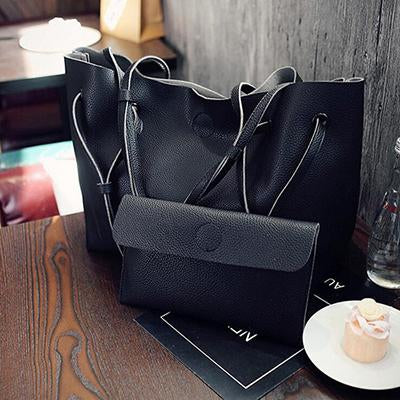 Soft Leather Women Bag Set Female Shoulder Bags