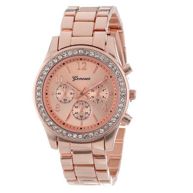 Nuevo Reloj clásico de Ginebra con diamantes de imitación de lujo para Mujer, Relojes a la moda para Mujer, Reloj para Mujer, Reloj femenino para Mujer 