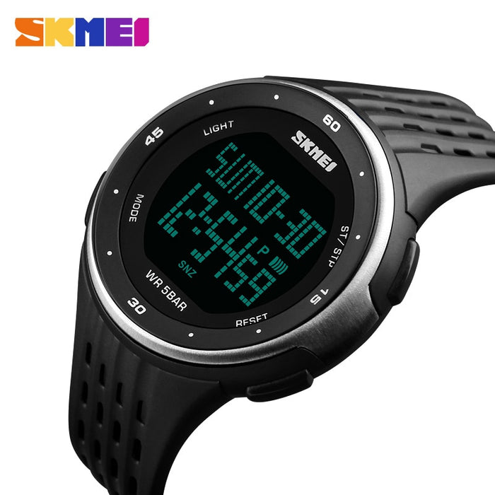 Reloj Digital SKMEI 1219 para hombre, pantalla LED, relojes de pulsera impermeables para hombre, cronógrafo, calendario, alarma, relojes deportivos, reloj Masculino 