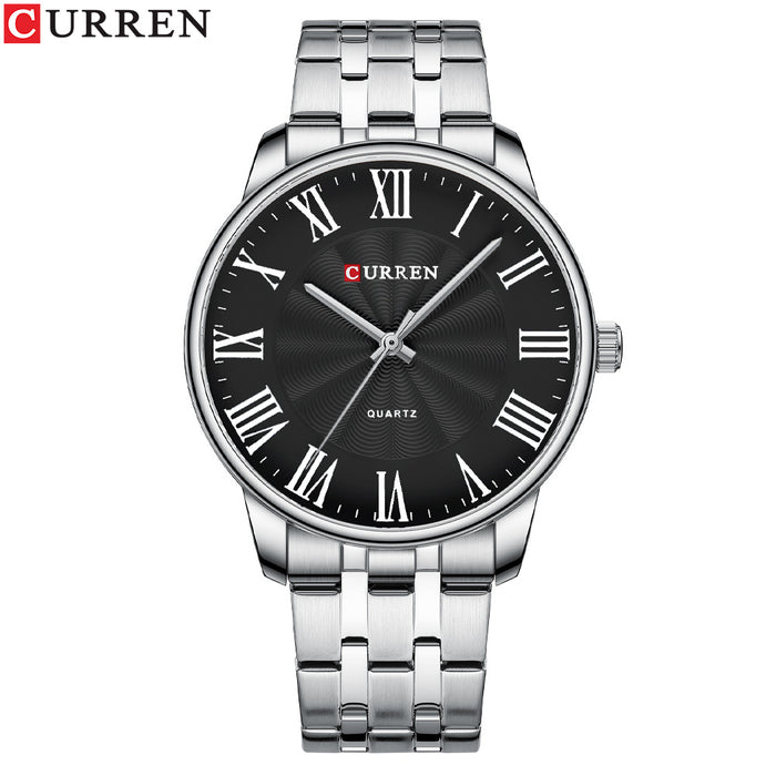 Reloj para Hombre Reloj de Moda para Hombre Reloj de Cuarzo de Negocios Reloj con Correa de Acero 