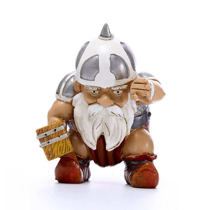 Viking Dwarf Dwarf Goblin Victor Take Axe Take Hammer Garden Resin Crafts Ornaments