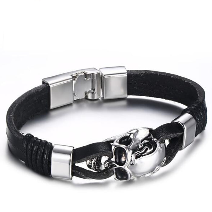 Skull Pu Leather Charm Bracelets