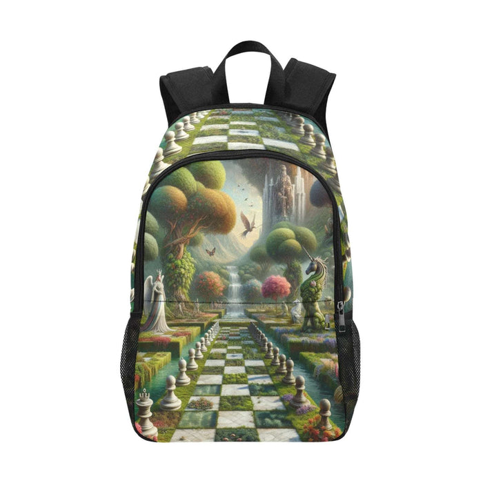The sophistication of the Garden of Chess Fan Club Fabric Backpack with Side Mesh Pockets (1659)