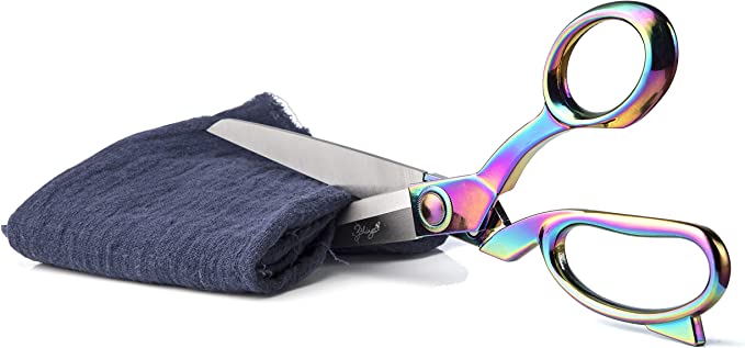 10" Dressmaker Sewing Classic Ultra Sharp Shears Heavy Duty Tailor Fabric Scissors in Titanium Coating Stainless Steel (10 Inch Rainbow) - eZthings USA WE SORT ALL THE CRAZIEST GADGETS, GIZMOS, TOYS & TECHNOLOGY, SO YOU DON'T HAVE TO.